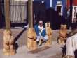 Tom with bears at Wall Drug in Wall, South Dakota.