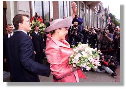 Waving to the public