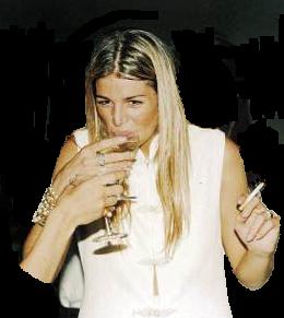 Maxima drinks and smokes. (at least she did 3 years ago)