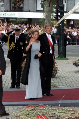Prince Willem Alexander of the Netherlands and his fiancee Maxima