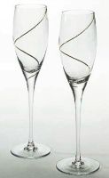Silver Swirl Toasting Flutes