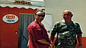 Martin and Tommy outside kiosk