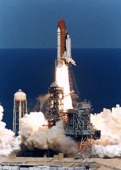 STS83 lifts off (NASA shot)