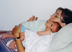 Elisa holding Louis