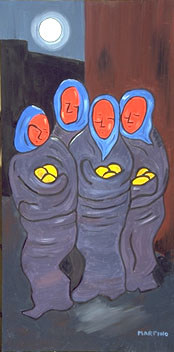 Four Women Holding Bread