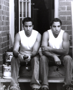 Twins on step