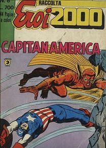 Copertina della RACCOLTA EROI 2000 N.8 - CAPITAN AMERICA - del settembre 1980 - Editoriale Corno