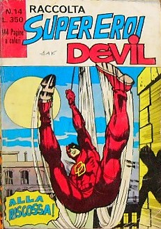 Copertina della RACCOLTA Super Eroi Devil N.14 dell'agosto 1973 - Editoriale Corno