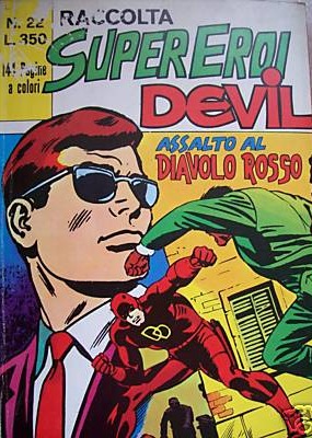 Copertina della RACCOLTA Super Eroi Devil N.22 dell'aprile 1974 - Editoriale Corno