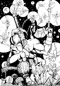 I don't find right that Conan is always represented in cruel, bloody batlles. I wanted to put him in a very peaceful scene to create a situation of contrast.
