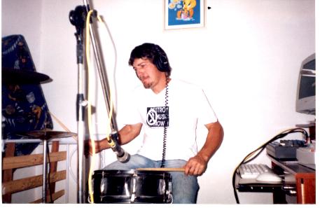 Junior during a recording session...