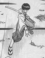 Hansuke practicing with the Oni Ittou Shan Keishuu Utsu