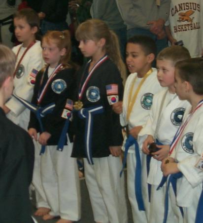 The winners in forms, Blue Stripe to Blue Belt