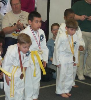 The winners in forms, Yellow Belts to begginers