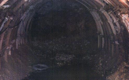 Entibacion provisional del tunel de entrada del agua.