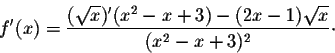 \begin{displaymath}\frac{f(0 + h) - f(0)}{h} = \frac{h \sin\left(\displaystyle \frac{1}{h}\right)}{h} = \sin\left(\frac{1}{h}\right)\cdot\end{displaymath}