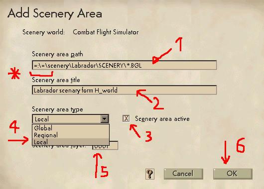 ADD scenery menu
