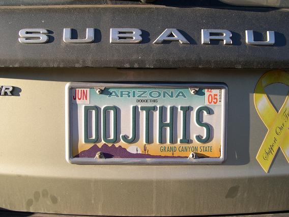 DodgeThis' Subaru Plate