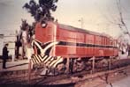Locomotora EE #5771, liviana en estacin Tapiales con esquema EFEA. Mediados '60. Foto Miguel Angel Pignataro