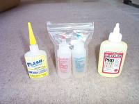 Cyanoacrylate, epoxy and wood glue