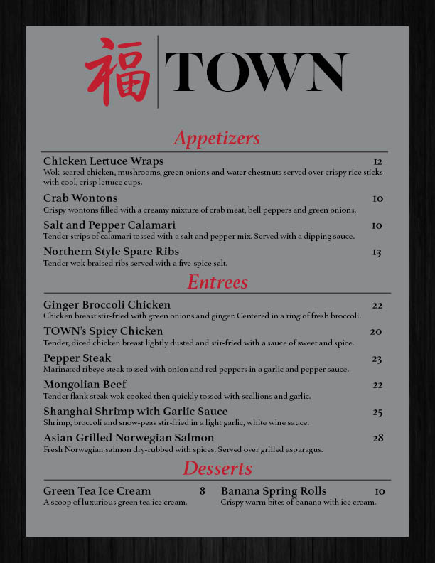 TOWN Menu