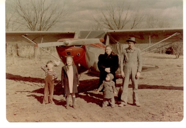 Henry's airplane and family