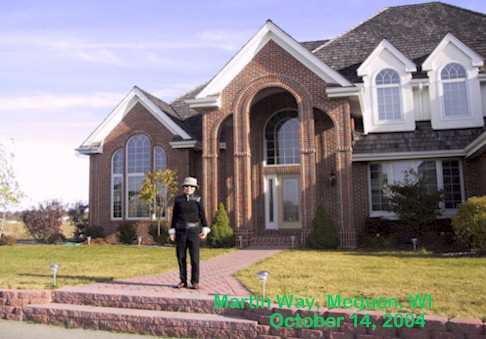 Grandma in front of our house at Martin Way