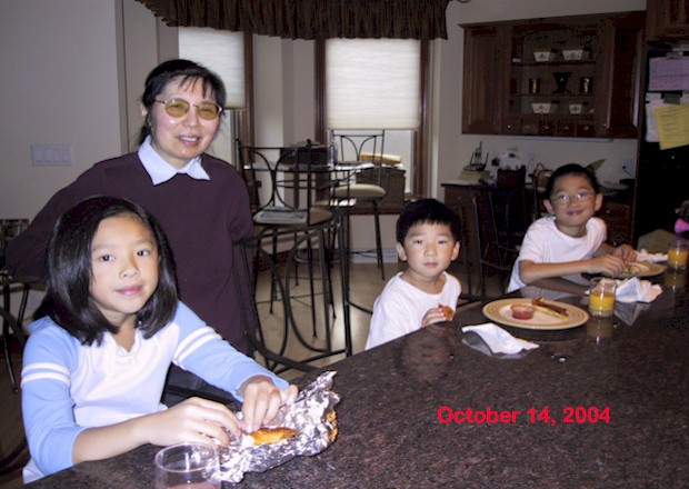 With grandma in our new kitchen