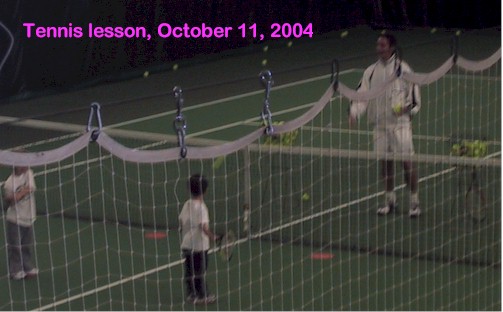 Matthew's tennis lesson