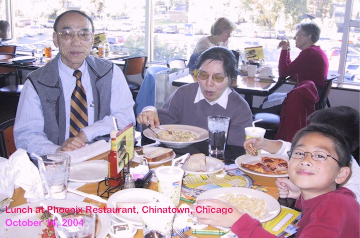 With grand parents at Phoenix Restaurant in Chicago