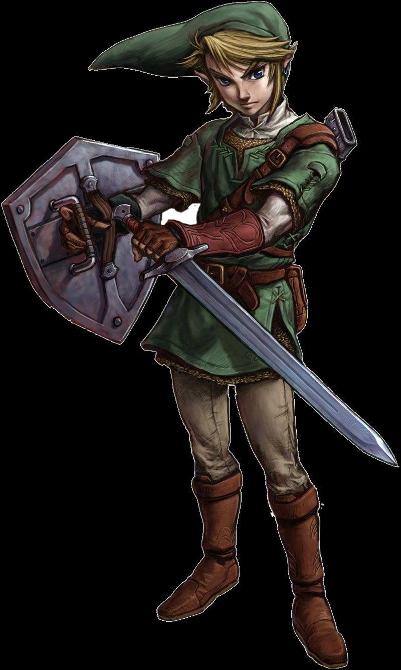 link holding sword