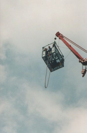 Matt prepares for his 'on air' bungee jump!