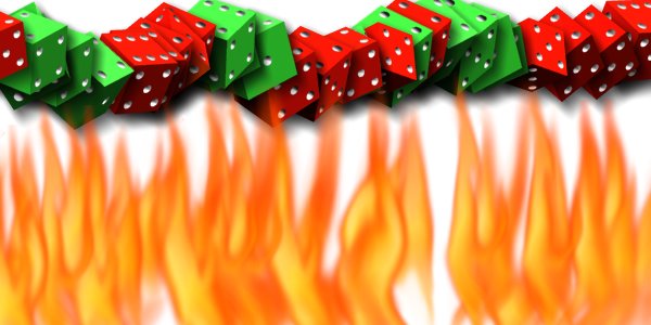 picture of fire and dice picture tube