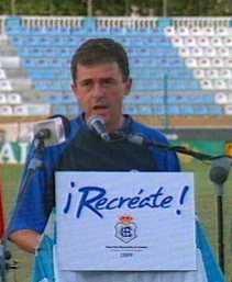Lucas Alcaraz en la presentacin del Recre de la temporada 2000-2001