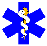 croce azzurra con caduceo