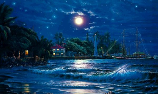 At the Lahaina by the Sea during the night