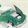 A custom Karmann-Ghia showing off.