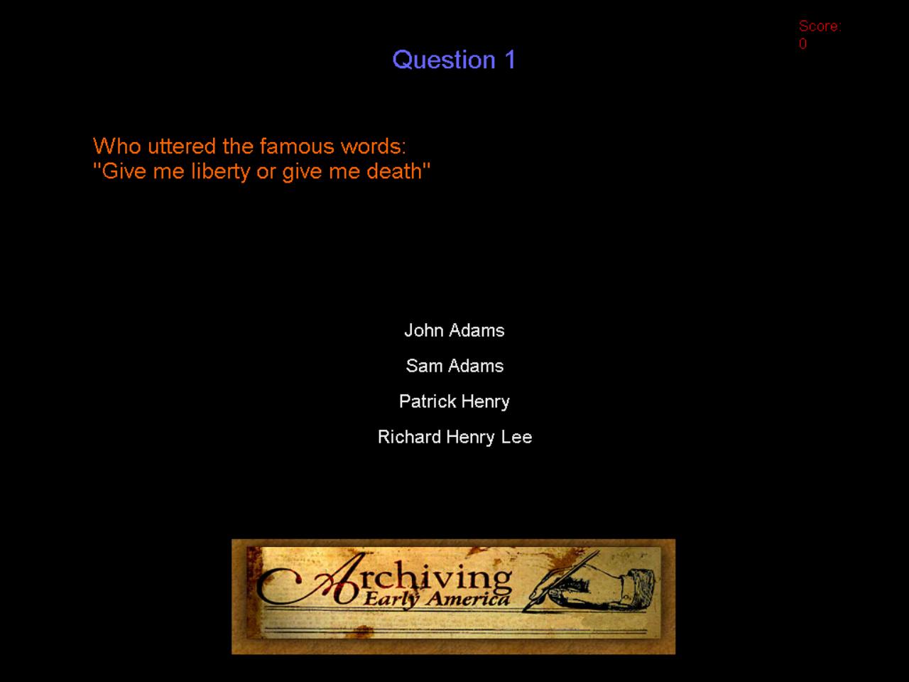Click here to visit www.earlyamerica.com and download this fun trivia game