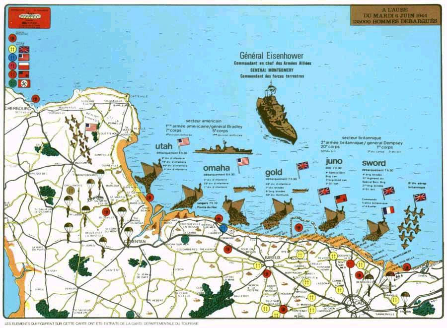 This is a graphic representation of the attack plan for the Normandy Invasion