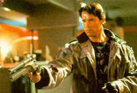 The Terminator in the first film, armed with a Desert Eagle .50 w/ laser sight