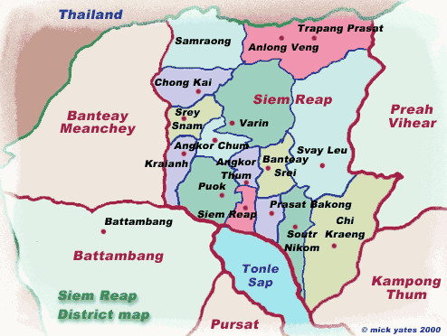 Siem Reap district map