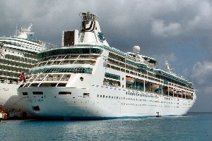 cropped picture of Rhapsody Of The Seas docked at Cozumel