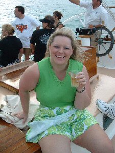 original picture of Elizabeth on deck of yacht