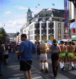 Paraders marching