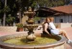 Sunny with Marghe at a fountain.