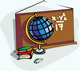 Globe and chalkboard