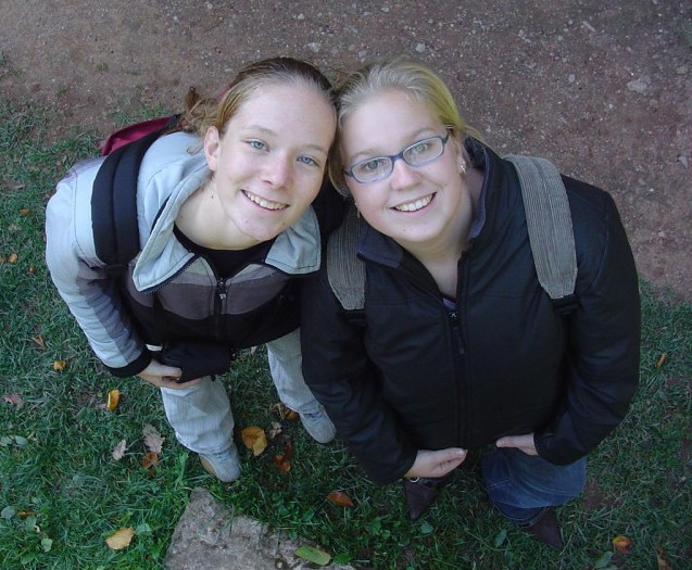 Cindy en ik in Trier, bij een oude opgraving, oktober 2003.