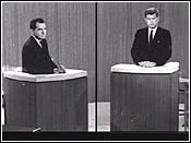 The first televised presidential debate [Nixon and Kennedy]