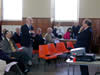 Jo Meehan addressing John Adams at the meeting