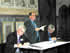 John Adams chairs the AGM in the Chapel, flanked by Jim Cassidy (Sec) & Charlie McLaughlin (Treas)
